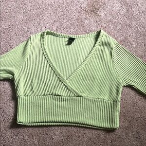 Wild Fable Light Green Ribbed Top